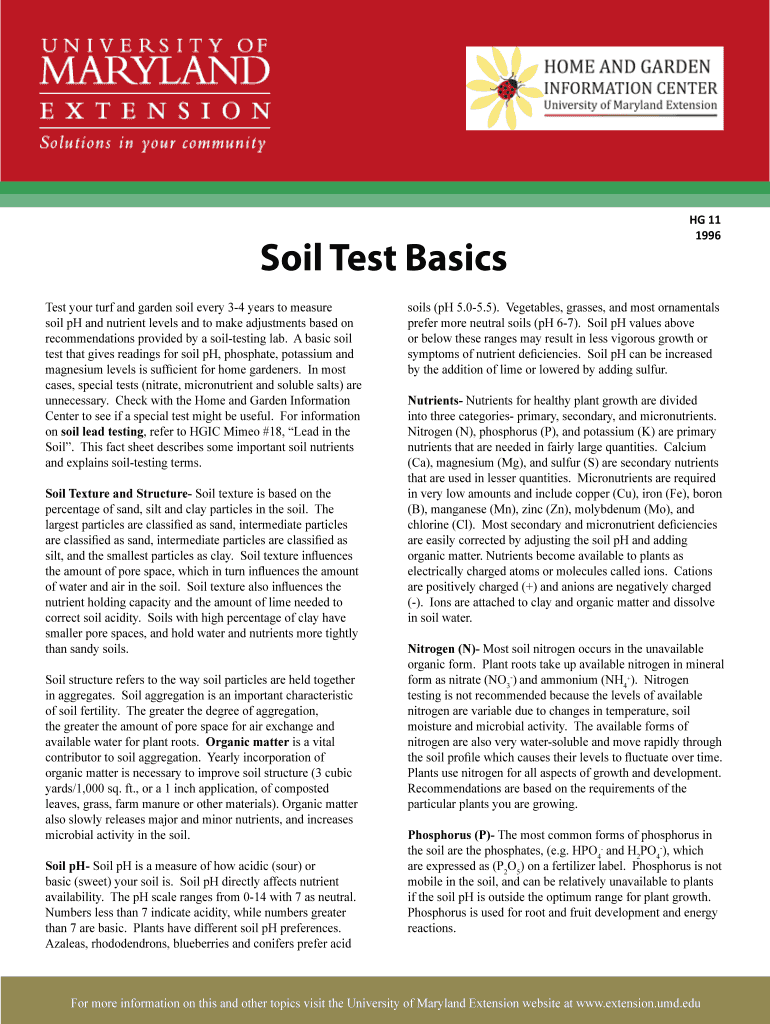 Soil Test Basics Preview on Page 1