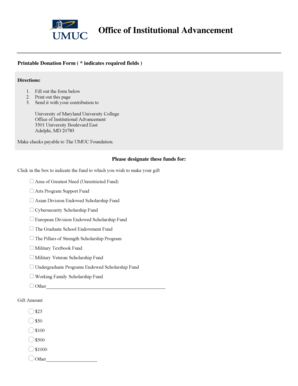 Printable Donation Form