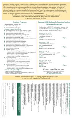 UMUC Graduate Programs Information Session Invitation