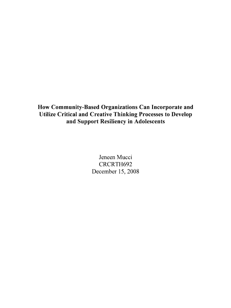 How Community-Based Organizations Can Incorporate and Utilize - faculty umb Preview on Page 1