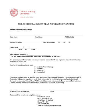 2012-2013 Federal Direct Grad PLUS Loan Application