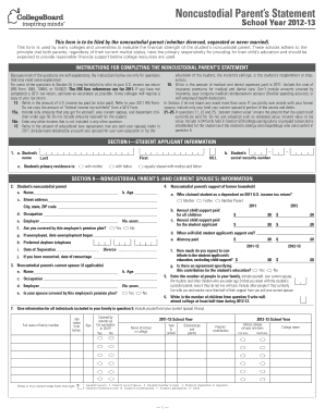 Noncustodial Parent’s Statement Form