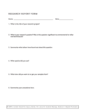Research Report Form
