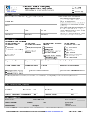 Personnel Action Form (PAF)