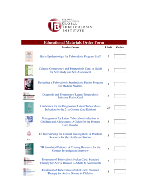 Educational Materials Order Form