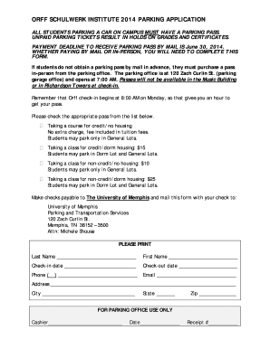 University of Memphis Parking Application