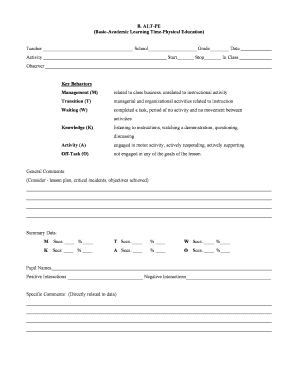 ALT-PE Observation Form