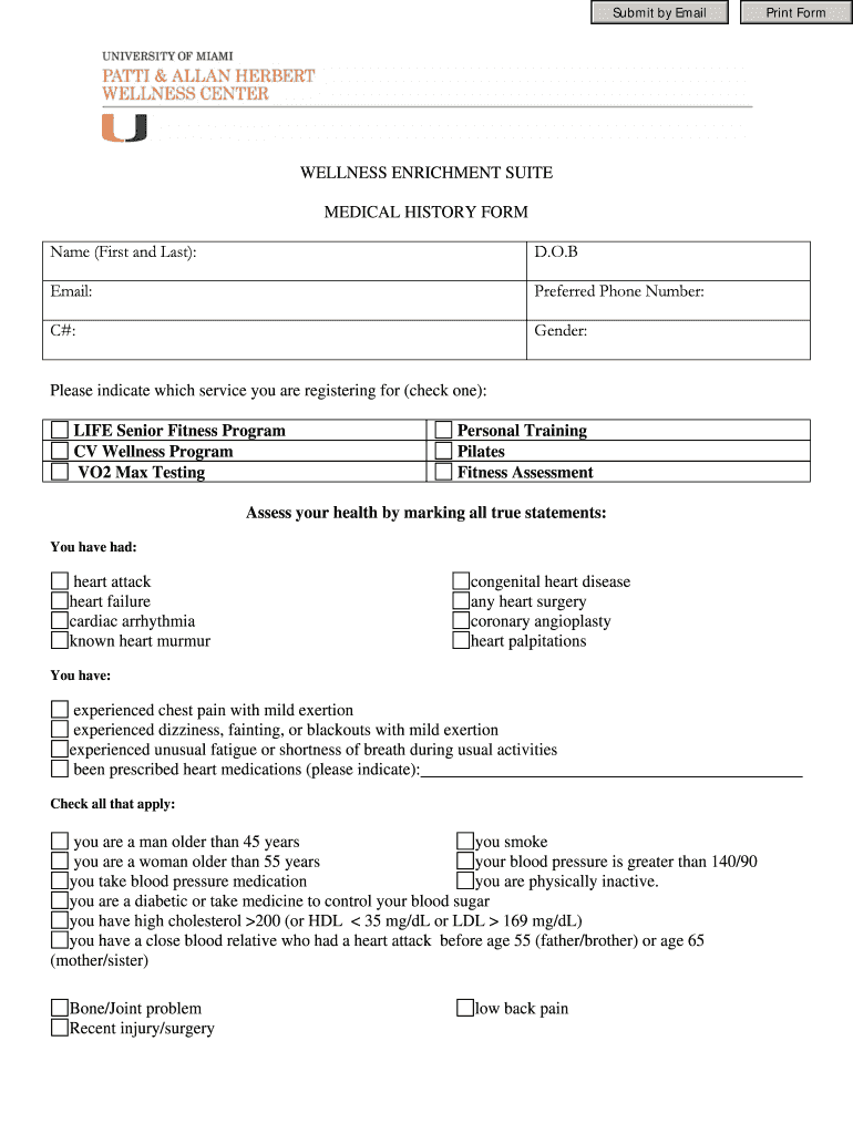 PFAForms - University of Miami Preview on Page 1