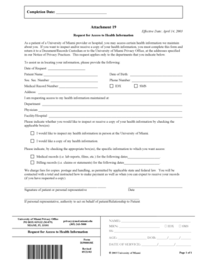 Request for Access to Health Information