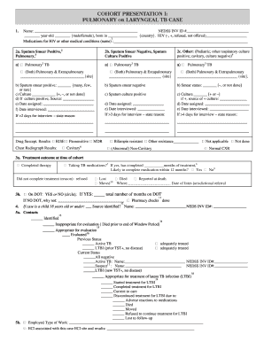 Tuberculosis Case Report Form