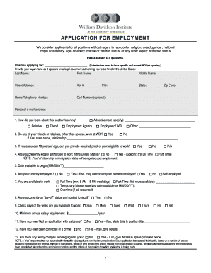 Employment Application Form