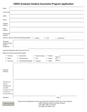 CREES Graduate Student Associates Program Application - ii umich