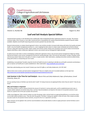 Leaf and Soil Analysis Form