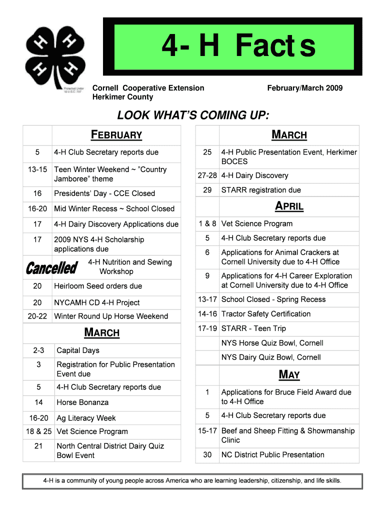 2009 February-March Facts - Cornell Blogs Service - Cornell Preview on Page 1