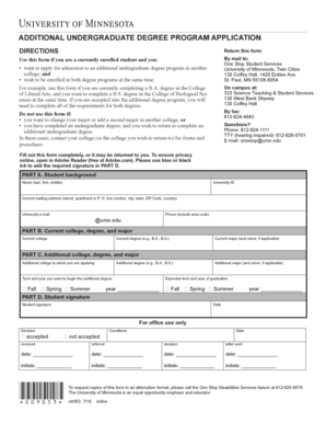 Additional Undergraduate Degree Program Application