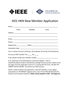 IEEE-HKN New Member Application