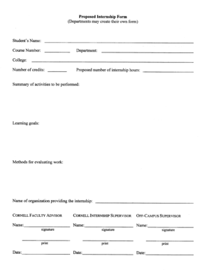 Proposed Internship Form