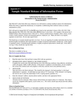 SSA-827 Authorization Form