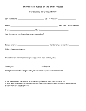 Screening Interview Form