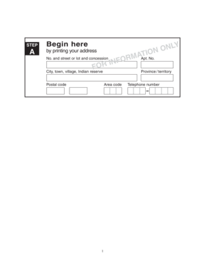 Canada Census Form 2001