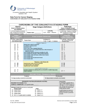 Carcinoma of Conjunctiva Staging Form
