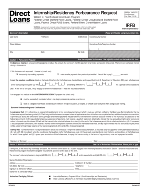 Internship/Residency Forbearance Request Form