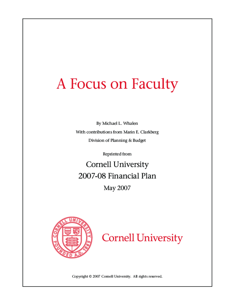A Focus on Faculty - Division of Budget and Planning Preview on Page 1