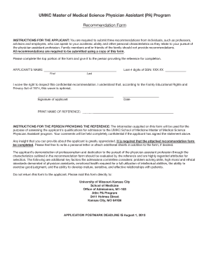 Letters of Recommendation form. - UMKC School of Medicine ... - med umkc