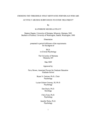 OFFICIAL SIGNATURE PAGE TEMPLATE (To be turned in to the Graduate School with your one certified copy - etd lib umt