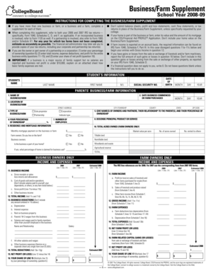 Business/Farm Supplement Form