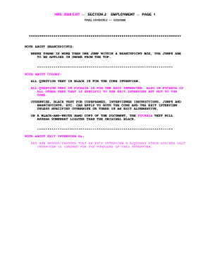 HRS 2008 Exit Employment Form