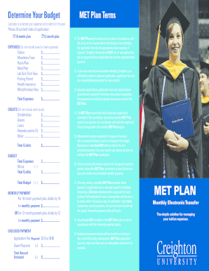 (MET) Plan paper application - Creighton University - creighton