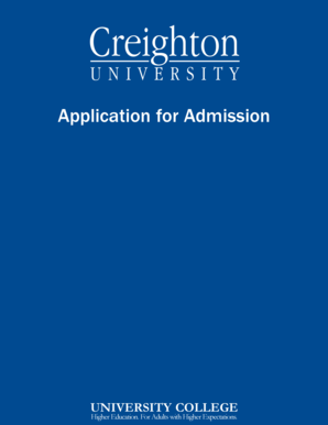 University College Application for Admission