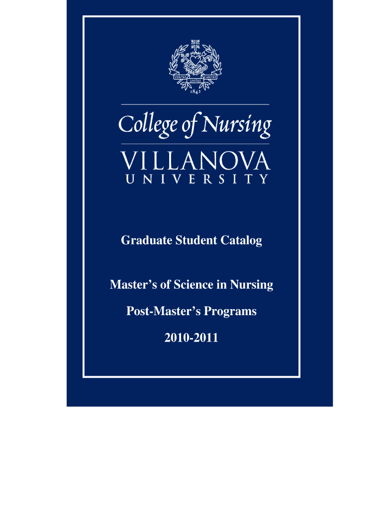 Graduate Student Catalog Master's of Science in Nursing Post - www1 villanova Preview on Page 1