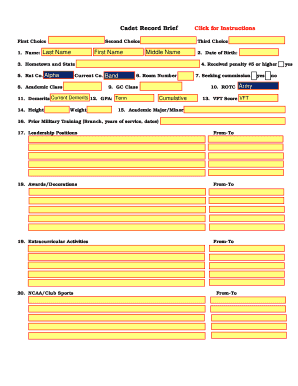 Cadet Record Brief