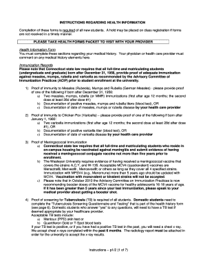 Wesleyan University Health Information Form