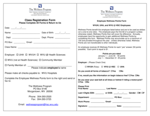 Employee Wellness Points Form