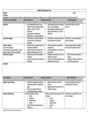 SPED 440 Observation Form