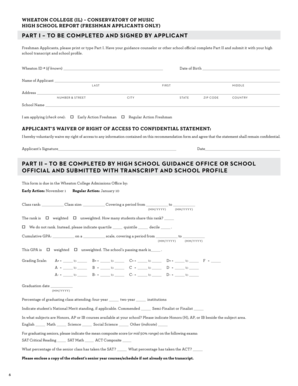 Wheaton College High School Report