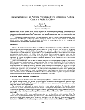 Implementation of an Asthma Prompting Form to Improve Asthma - soar wichita