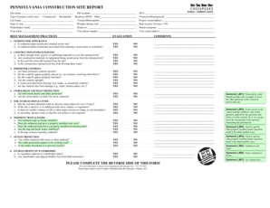 Pennsylvania Construction Site Report
