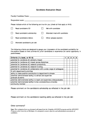 Candidate Evaluation Sheet Faculty Candidate Name - Willamette ... - willamette