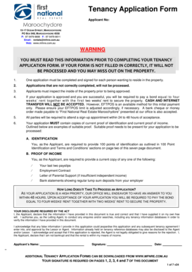 Tenancy Application Form