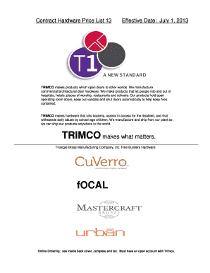Trimco Hardware Price List