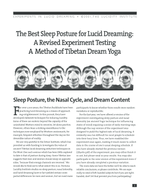 Lucid Dreaming Sleep Posture Experiment