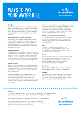 Jersey Water Bill Payment Form