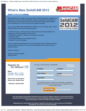 Webinar Registration Form