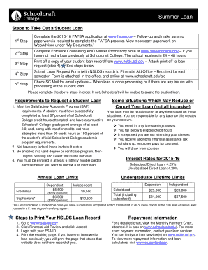 Summer Federal Direct Loan Request Form