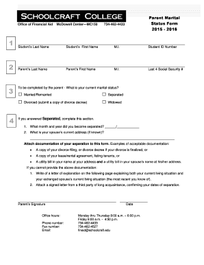 Parent Marital Status Form