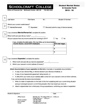 Student Marital Status & Income Form